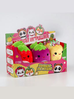 Цена за 6 шт. Мягкая игрушка в шоубоксе Фрукты, МИКС - Milo toys фото 2