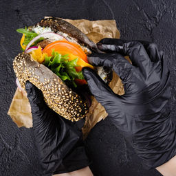 Перчатки винил неопудренные черные А (XL) (100шт)