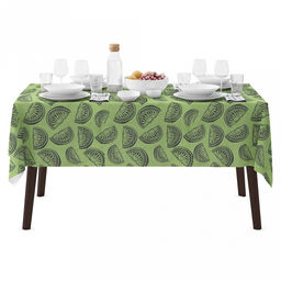 "Астурия, зеленый" Скатерть 200х145см, длина стола до 160см, на 6-8 персон, хлопок "Премиум" 186г/м2, "Домашняя мода" (Россия)