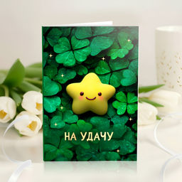 Открытка 4 шоколадки "На удачу"