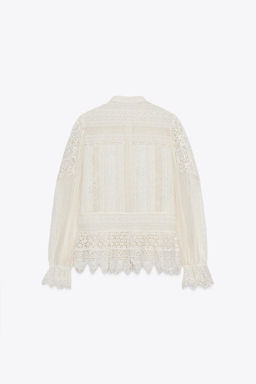 ZW COLLECTION EMBROIDERED LACE BLOUSE - Zara фото 4