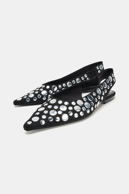 STUDDED SLINGBACK BALLET FLATS - Zara фото 8