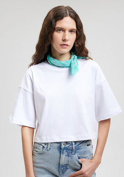 Renkli Bask?l? Bandana - Mavi фото 8