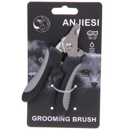 Цена за 2 шт. Когтерез для животных "ПРЕМИУМ - МОЙ БРО", прорезиненная ручка, цвет серый/черный, 6*12см