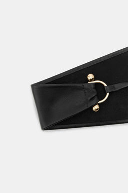 LEATHER OBI BELT WITH METAL BUCKLE - Zara фото 4