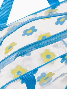 Цена за 2 шт. Косметичка - сумка на молнии для бассейна, с ручками, с цветочным принтом, прозрачная - Simaland фото 3