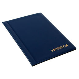 Альбом для монет 125×185 мм «Calligrata. Комби» на 102 монеты, 8 листов, обложка ПВХ, синий