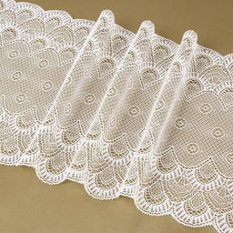 Цена за 2 шт. Кружевная эластичная ткань, 190 мм, 2.7±0.5 м, белая