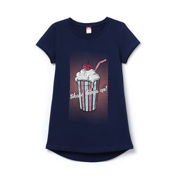 CSJG 62740-41-277 Платье модель "туника" для девочки, темно-синий