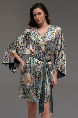 Короткий запашной халат Mia-Amore