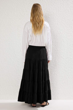 TRENDYOLMILLA Beyaz Pamuklu Dokulu Kumas Maxi Boy Dokuma Etek TWOSS25ET00029 фото 4