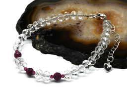 Браслет из циркона с рубином рондель гр.6*5мм, 18см