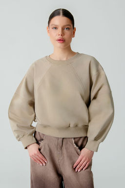 Арт. 15110/5 Свитшот женский укороченный one size (42-50) Цвет:бежевый