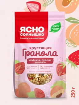 ЯС Гранола хрустящая с клубникой, персиком,миндалем 250г