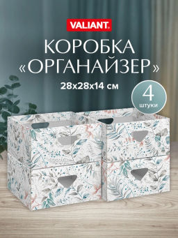 VAL BT-BC-4H Коробка для хранения, 28*28*14 см, набор 4 шт., BOTANIC, шт - Valiant фото 3