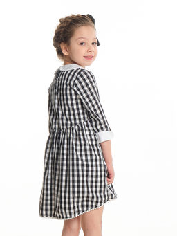 Платье для девочки в клетку UD 2676 синий - Mini maxi фото 5