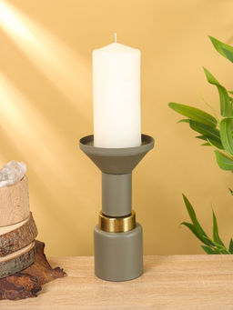 Подсвечник на 1 свечу текстурный «Графитовый», 10.5×10.5×19.5 см