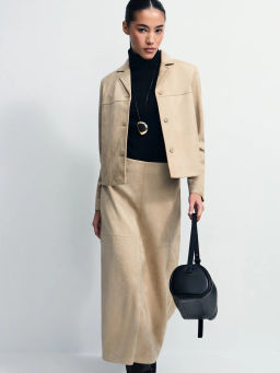 Юбка миди из искусственной замши / Zarina