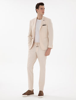 Bej Slim Fit Tak_m Elbise