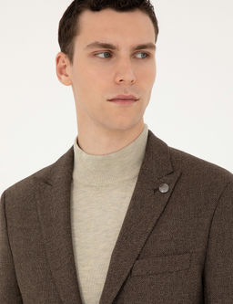 Kahverengi Slim Fit Ceket