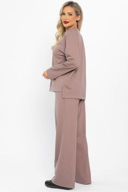 Костюм трикотажный Осенний комфорт (коричневый) К14680-30М - Lt collection фото 3