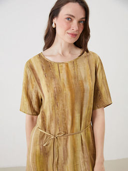 Bisiklet Yaka Batik A Kesim Elbise