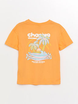 Bisiklet Yaka Bask?l? K?sa Kollu K?z ?ocuk Ti??rt - Waikiki фото 2