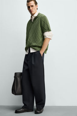 OPENWORK TEXTURED KNIT POLO SHIRT - Zara фото 13