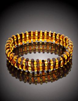 Браслет из янтаря Мандарин. Алмазная грань контрастный - Амберхолл фото 2