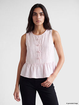 ?izgili Modal Kar???ml? Peplum Bluz