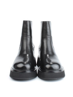 04-HJM396 BLACK Ботинки зимние женские (натуральная кожа, натуральный мех)