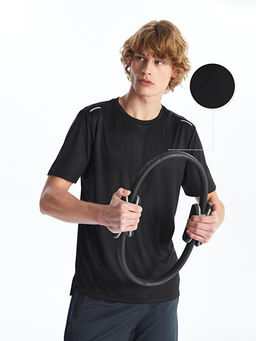 Bisiklet Yaka K?sa Kollu Erkek Spor Dokulu Ti??rt