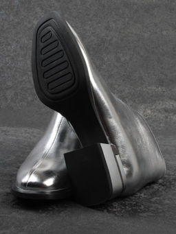 01-B50B-96C GREY/SILVER Ботинки демисезонные женские (натуральная кожа, байка)