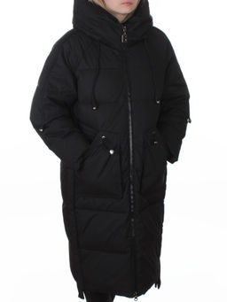 6615 BLACK Пальто зимнее женское (200 гр. холлофайбер)