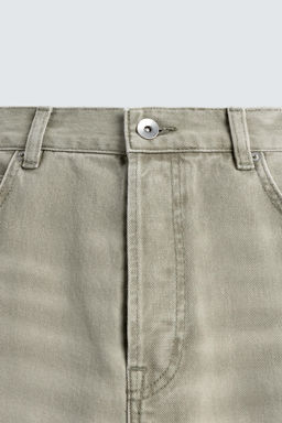 JEANS LOOSE FIT CONTRASTE / Gris / Beige - Zara фото 9