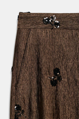 SEQUINNED WIDE-LEG TROUSERS - Zara фото 8