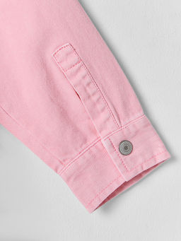 Рубашка джинсовая для девочек оверсайз розовая - Mark formelle фото 9
