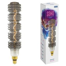 LED-SF41-5W/SOHO/E27/CW CHROME/SMOKE GLS77CR Лампа светодиодная SOHO. Хромированная/дымчатая колба. Спиральный филамент. Картон. ТМ Uniel