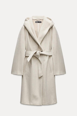 SOFT HOODED BELTED COAT - Zara фото 9