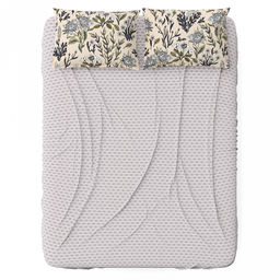 Простыня 1,5 спальная на резинке Сон-трава К 120х200см, свесы 29см, поплин 115г/м2, хлопок 100%, упаковка классическая ПВХ 28х41см, Домашняя мода (Россия)