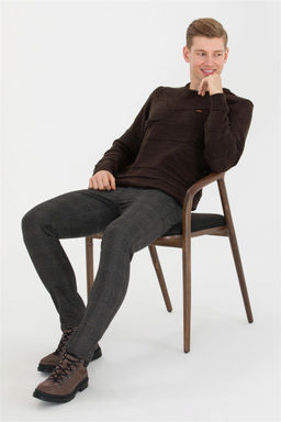 U. S. Polo Assn Мужской вязаный свитер кокосового цвета с круглым вырезом - U.s. polo assn фото 8