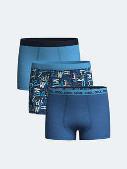 Bask?l? Erkek ?ocuk Boxer 3l?