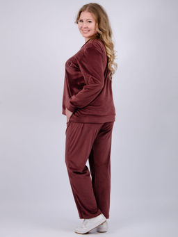 Костюм Велюр 5 тёмно-серый, велюр - Малина фото 38