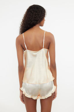 Trendyolmilla Lacivert F?rf?rl? Ip Ask?l? Saten Sortlu Dokuma Pijama Tak?m? THMSS22PT0274  фото 29