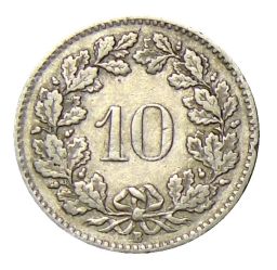 10 раппенов 1909 года Швейцария