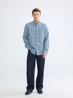 Regular Fit Ekose Gabardin Erkek G?mlek