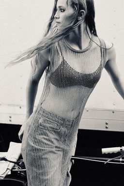 METALLIC THREAD MESH DRESS - Zara фото 2
