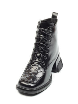 01-CYY11-1 BLACK Ботинки демисезонные женские (натуральная кожа, байка)