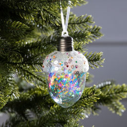 Ёлочный шар Жёлудь, 12х7 см, 4 LED, от батареек, свечение тёплое белое - Luazon lighting фото 2