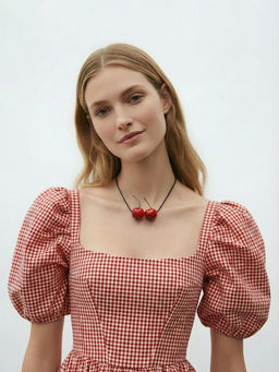 Кулон "Вишня" пара, цвет красный